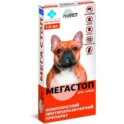 Краплі на холку для собак Природа ProVET «Мега Стоп» від 4 до 10 кг, 1 піпетка (від зовнішніх та внутрішніх паразитів)