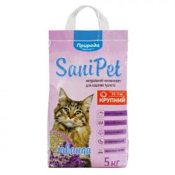  Наповнювач туалета для котів Природа Sani Pet з лавандою 5 кг (бентонітовий великий)