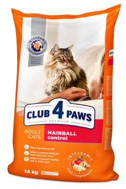 CLUB 4 PAWS Premium сух виведення шерсті коти 14 кг