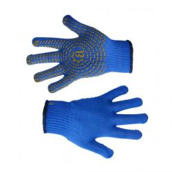 Перчатки вязанные синие с вкраплениями, L, (587) Украина