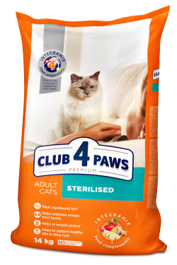 CLUB 4 PAWS Premium сух Стерилизованные кошки 14 кг