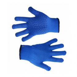 Перчатки вязанные синие с мелкими вкраплениями, L, (646) Украина
