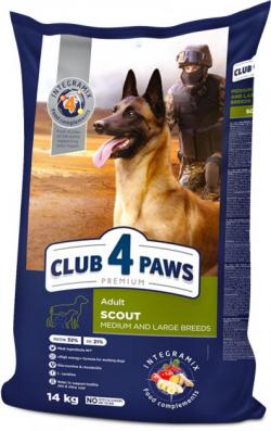 CLUB 4 PAWS Premium сухой Скаут средние и большие породы собак 14 кг