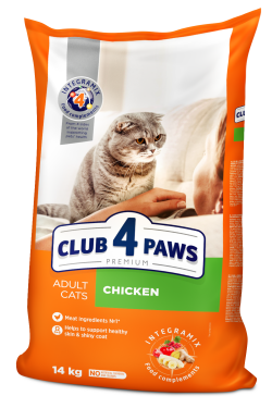 CLUB 4 PAWS Premium сухая курица коты 14 кг