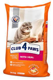 CLUB 4 PAWS Premium сух с телятиной кошки 14 кг