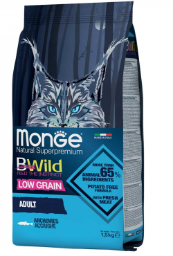 Monge cat корм bw low grain анчоус 1,5 кг