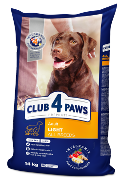 CLUB 4 PAWS Premium light сухой контроль веса все породы собак 14 кг