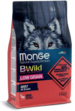 Monge dog корм bw low grain оленина 2,5 кг