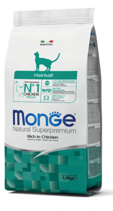 Monge cat корм hairball 1,5 кг